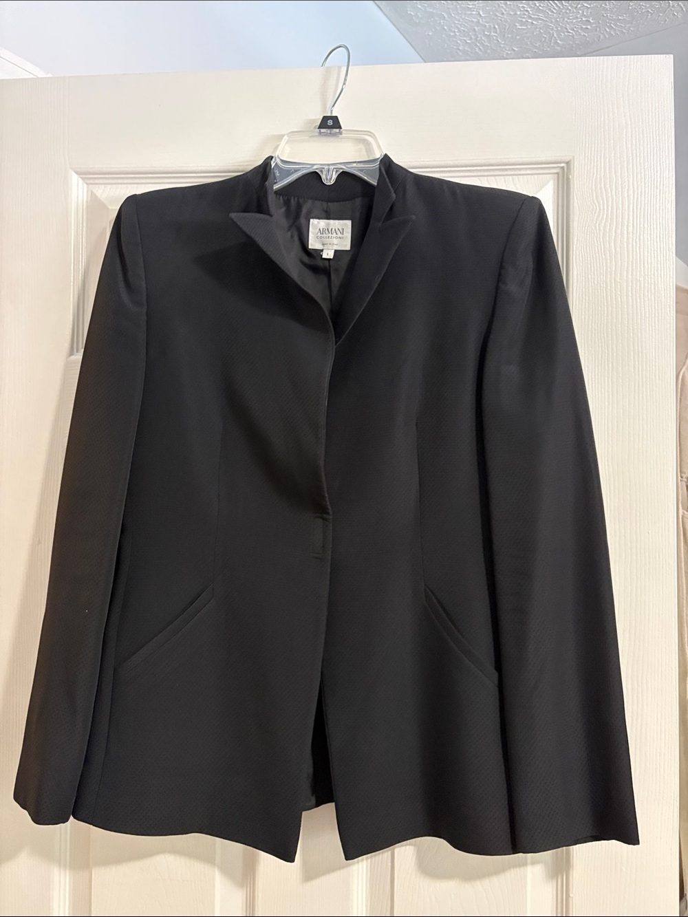 Armani Collezioni Black Collarless Women's Blazer
